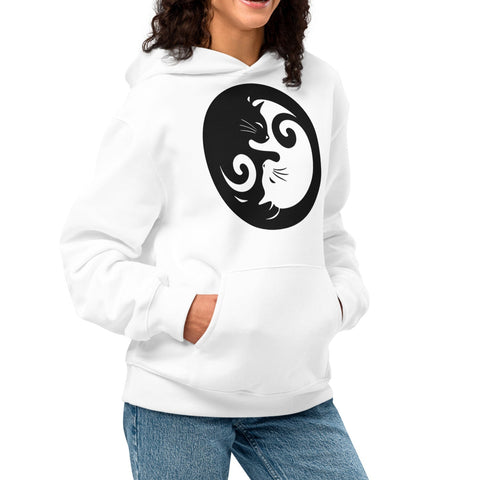 Women’s Oversized Hoodie with Yin Yang Cats Design