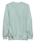 Find Yourself premium crewneck sweatshirt in agave – plain back, red map-pin and black figure design