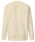 Find Yourself premium crewneck sweatshirt in bone – plain back, red map-pin and black figure design