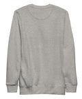 Find Yourself premium crewneck sweatshirt in carbon grey – plain back, red map-pin and black figure design
