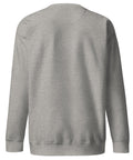 Find Yourself premium crewneck sweatshirt in carbon grey – plain back, red map-pin and black figure design