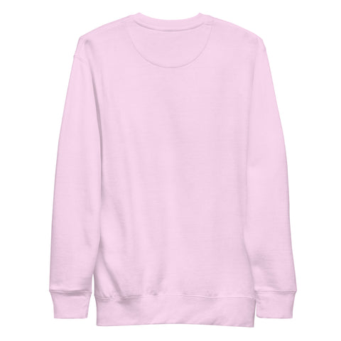 Find Yourself premium crewneck sweatshirt in lavender – plain back, red map-pin and black figure design