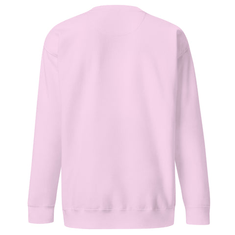 Find Yourself premium crewneck sweatshirt in lavender – plain back, red map-pin and black figure design