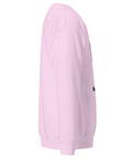 Find Yourself premium crewneck sweatshirt in lavender – right side, red map-pin and black figure design