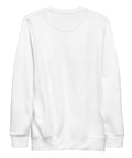 Find Yourself premium crewneck sweatshirt in white – plain back, red map-pin and black figure design