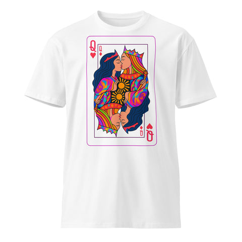 Love Card Two Queens Women’s T-Shirt Symbolizing the Freedom to Love