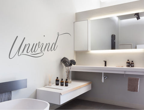 Wandtattoo „Entspannen“ – Entspannendes Zitat für Badezimmer oder Spa
