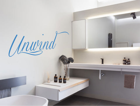 Wandtattoo „Entspannen“ – Entspannendes Zitat für Badezimmer oder Spa