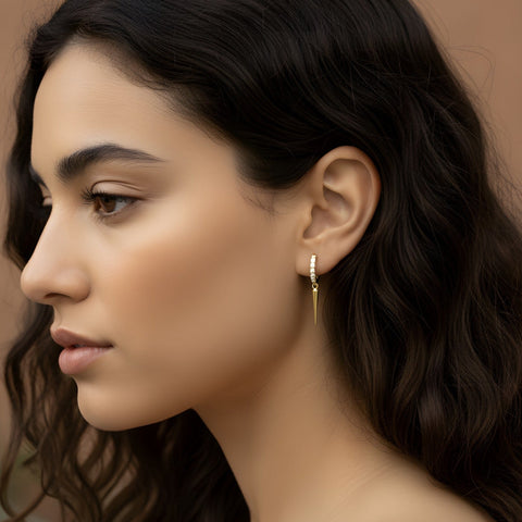 Boucles d'oreilles créoles Ameya plaquées or 18 carats - Argent sterling 925