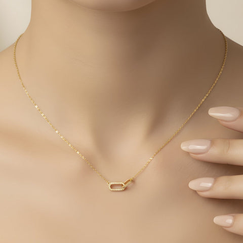 Collier à maillons éternels plaqué or 18 carats Ameya