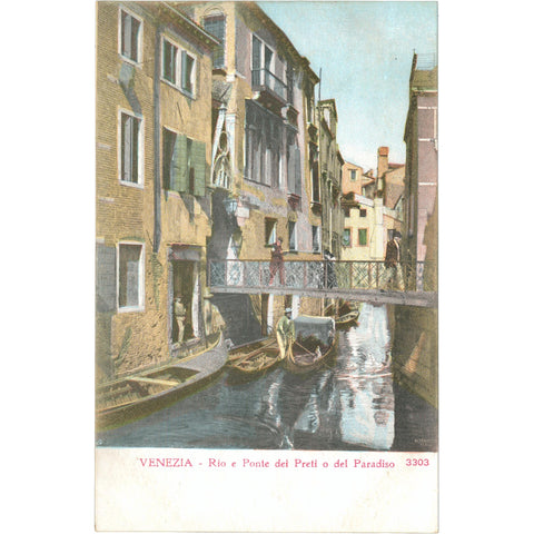 Venezia, Italy – Rio e Ponte dei Preti o del Paradiso – Postcard