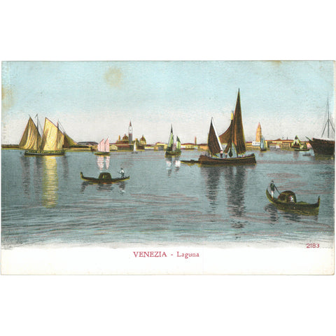 Venezia, Italy – Vintage Postcard of the Lagoon Mid - 20th Century
