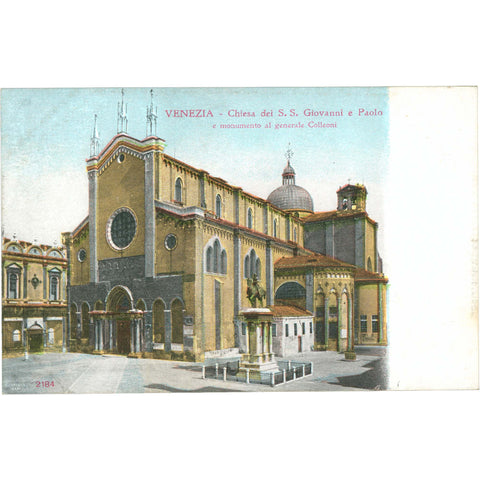 Venice, Italy - Chiesa dei S.S. Giovanni e Paolo Postcard Mid - 20th Century