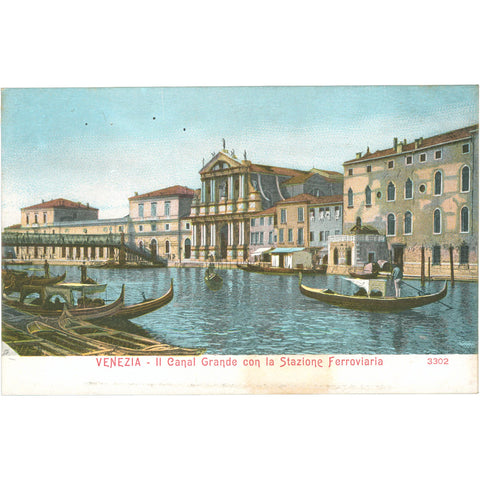 Venice, Italy – Grand Canal and Railway Station – Postcard