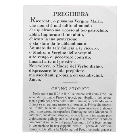 Vintage Italy Prayer Card Religion Holy Our Lady Maria Saint Mary Jesus Christ Church Pray Christian Catholic