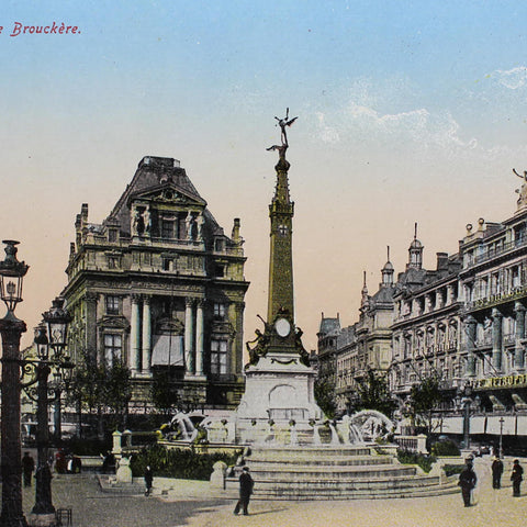 Vintage Postcard Belgium Brussels De Brouckère Square