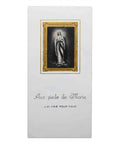 Vintage Prayer Card Religion France Aux pieds de Marie Church Pray Christian Catholic