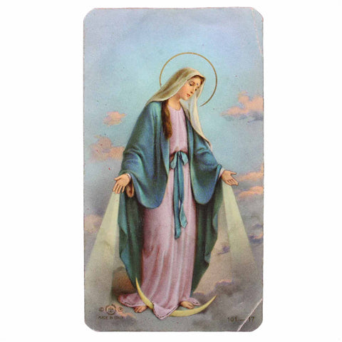 Vintage Prayer Card Religion Holy Our Lady Maria Saint Mary Jesus Christ Church Pray Christian Catholic