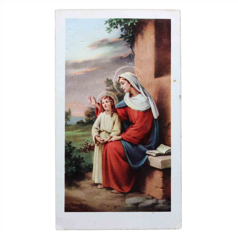 Vintage Prayer Card Religion Italy Sain Mary Church Pray Christian Catholic