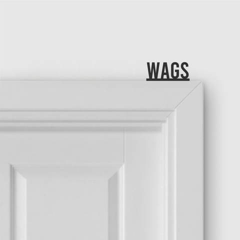 WAGS door topper and door tag