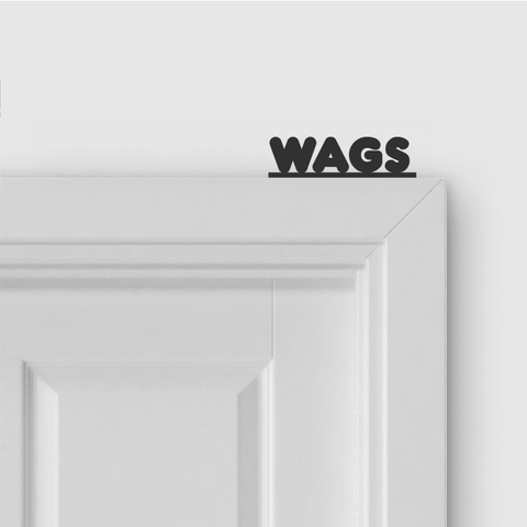 WAGS door topper and door tag
