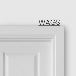 WAGS door topper and door tag
