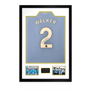 Kyle Walker Signed Manchester City 23/24 Premier League Champions Shirt Premium Frame