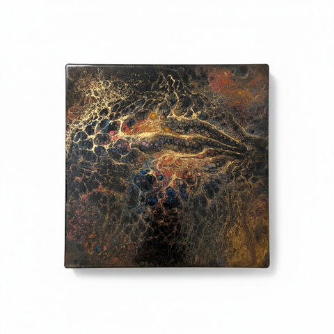 Galactic Kiss — Original Resin Wall Art