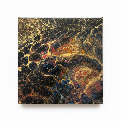 Galactic Kiss — Original Resin Wall Art