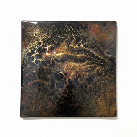 Galactic Kiss — Original Resin Wall Art