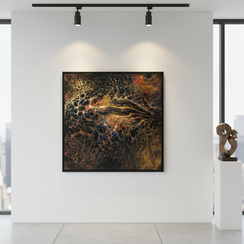 Galactic Kiss — Original Resin Wall Art