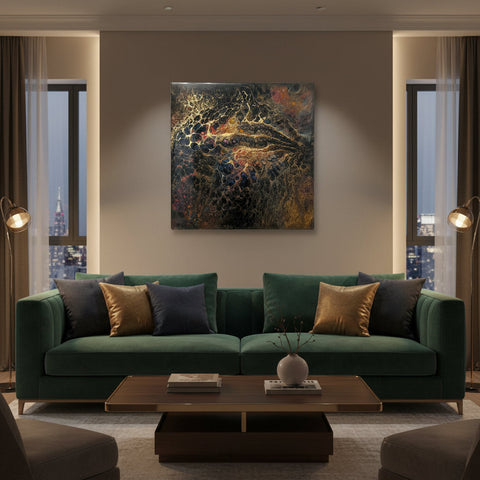 Galactic Kiss — Original Resin Wall Art