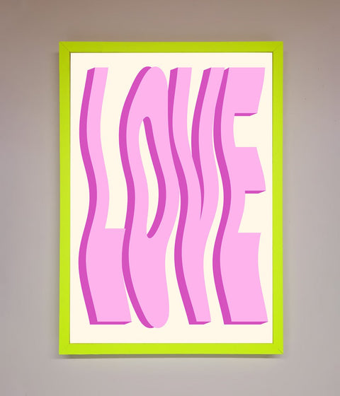 Wavy Love Pink Framed Poster