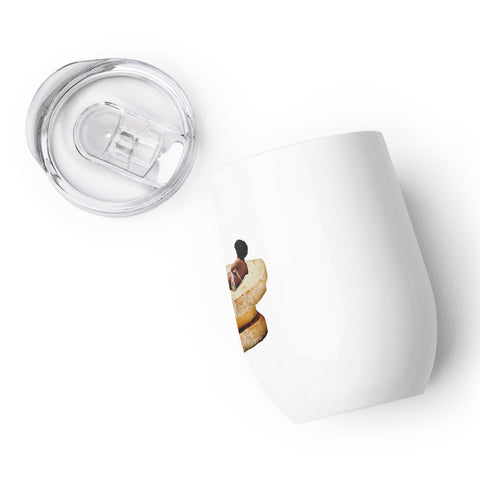 Left side of Toast in the Sun white wine tumbler
