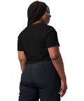 Black women's cotton crop top, plain back view.