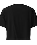 Black women's cotton crop top, plain back view.