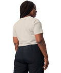 Bone women's cotton crop top, plain back view.
