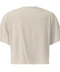 Bone women's cotton crop top, plain back view.