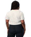 Ecru women's cotton crop top, plain back view.