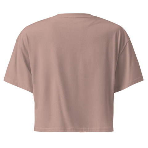 Hazy Pink women's cotton crop top, plain back view.