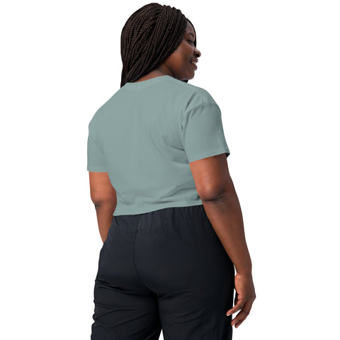 Mineral women's cotton crop top, plain back view.