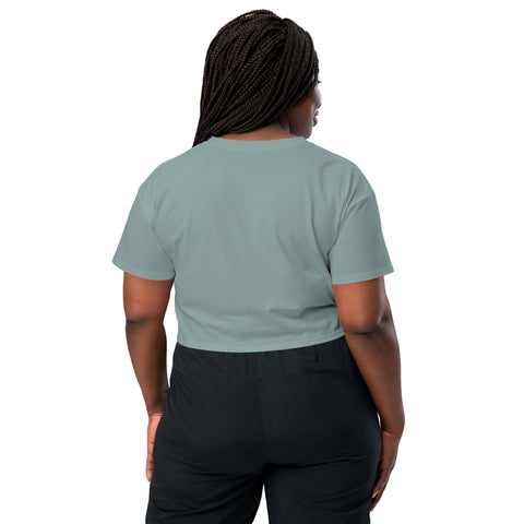 Mineral women's cotton crop top, plain back view.