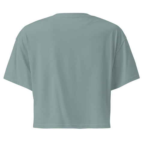 Mineral women's cotton crop top, plain back view.