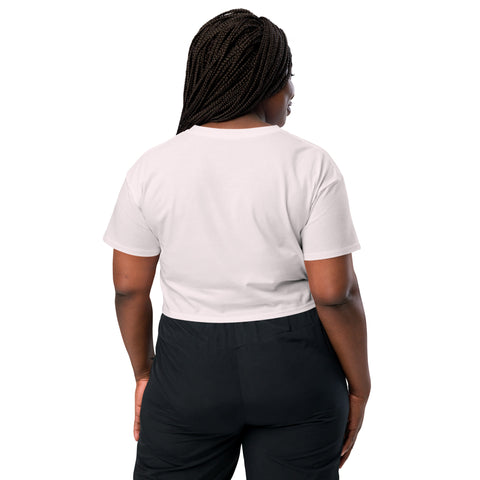 Orchid women's cotton crop top, plain back view.