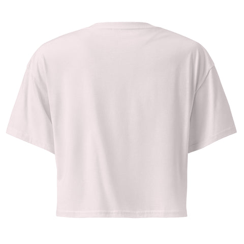 Orchid women's cotton crop top, plain back view.
