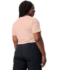 Pale Pink women's cotton crop top, plain back view.