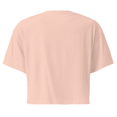 Pale Pink women's cotton crop top, plain back view.