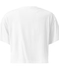 White women's cotton crop top, plain back view.