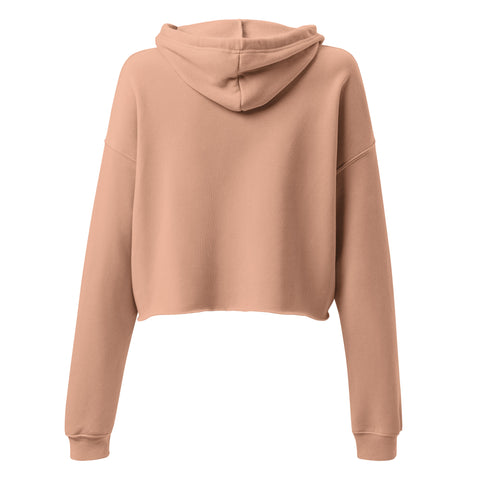 Stay Curious women’s Peach cropped hoodie, plain back and hood