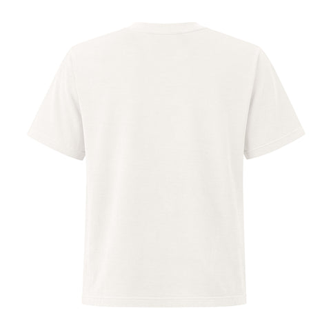 Unprinted back of the Vintage White women's heavyweight garment-dyed tee.